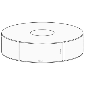 30x73mm Direct Thermal Permanent Label, 650 per roll, 38mm core