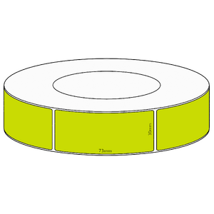 30x73mm Green Direct Thermal Permanent Label, 1950 per roll, 76mm core