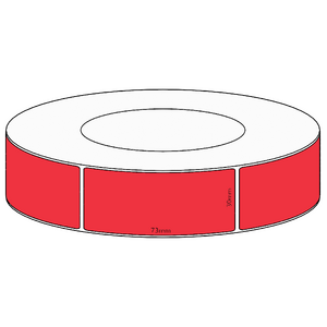 30x73mm Red Direct Thermal Permanent Label, 1950 per roll, 76mm core