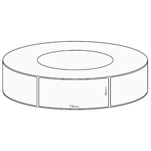 30x73mm Direct Thermal Permanent Label, 1950 per roll, 76mm core