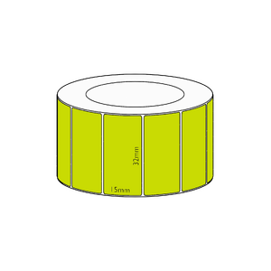 32x15mm Green Direct Thermal Permanent Label, 2800 per roll, 38mm core
