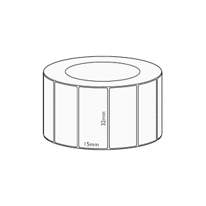 32x15mm Direct Thermal Permanent Label, 2800 per roll, 38mm core