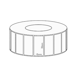 32x15mm Direct Thermal Permanent Label, 8350 per roll, 76mm core