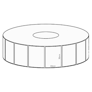 32x24mm Direct Thermal Permanent Label, 5550 per roll, 76mm core