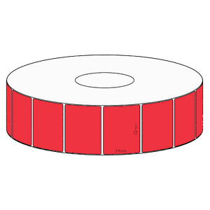 32x24mm Red Direct Thermal Permanent Label, 1850 per roll, 38mm core