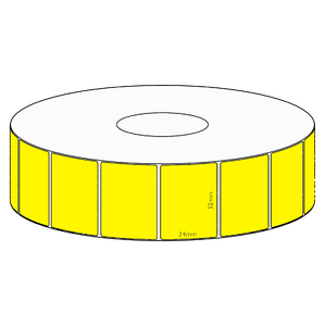 32x24mm Yellow Direct Thermal Permanent Label, 1850 per roll, 38mm core