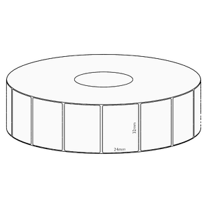 32x24mm Direct Thermal Permanent Label, 1850 per roll, 38mm core