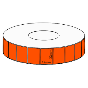 32x24mm Orange Direct Thermal Permanent Label, 5550 per roll, 76mm core