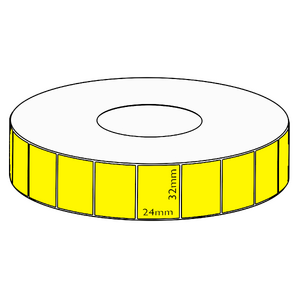 32x24mm Yellow Direct Thermal Permanent Label, 5550 per roll, 76mm core