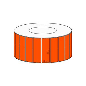 35x11mm Orange Direct Thermal Permanent Label, 3550 per roll, 38mm core