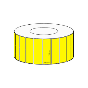 35x11mm Yellow Direct Thermal Permanent Label, 3550 per roll, 38mm core