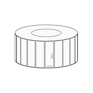 35x11mm Direct Thermal Permanent Label, 3550 per roll, 38mm core