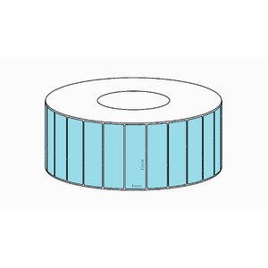 35x11mm Blue Direct Thermal Permanent Label, 10700 per roll, 76mm core