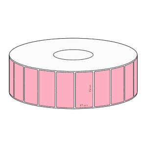 35x17mm Pink Direct Thermal Permanent Label, 2500 per roll, 38mm core