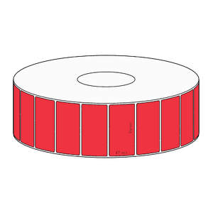 35x17mm Red Direct Thermal Permanent Label, 2500 per roll, 38mm core