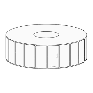 35x17mm Direct Thermal Permanent Label, 2500 per roll, 38mm core