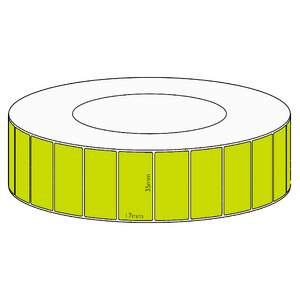 35x17mm Green Direct Thermal Permanent Label, 7500 per roll, 76mm core