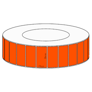35x17mm Orange Direct Thermal Permanent Label, 7500 per roll, 76mm core
