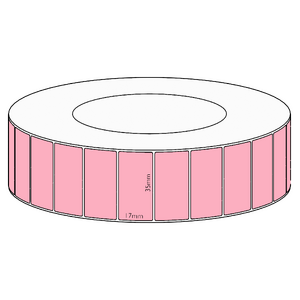 35x17mm Pink Direct Thermal Permanent Label, 7500 per roll, 76mm core