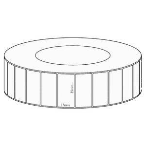 35x17mm Direct Thermal Permanent Label, 7500 per roll, 76mm core