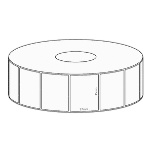 35x27mm Direct Thermal Permanent Label, 5000 per roll, 76mm core