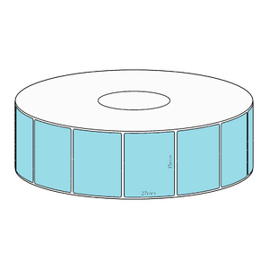 35x27mm Blue Direct Thermal Permanent Label, 1650 per roll, 38mm core