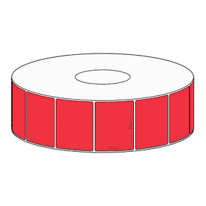 35x27mm Red Direct Thermal Permanent Label, 1650 per roll, 38mm core