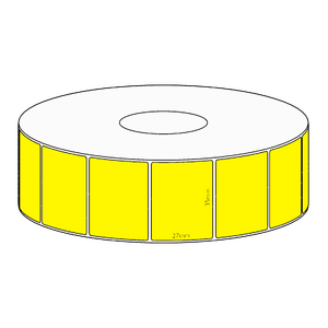 35x27mm Yellow Direct Thermal Permanent Label, 1650 per roll, 38mm core