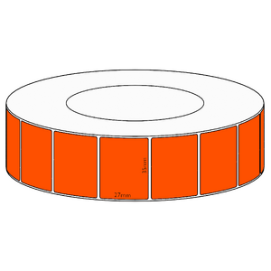 35x27mm Orange Direct Thermal Permanent Label, 5000 per roll, 76mm core