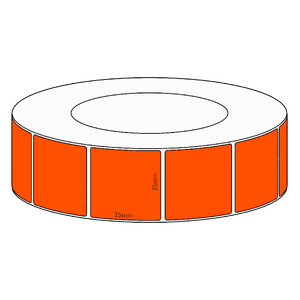 35x35mm Orange Direct Thermal Permanent Label, 3950 per roll, 76mm core