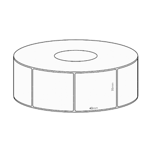 35x40mm Direct Thermal Permanent Label, 3500 per roll, 76mm core