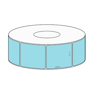35x40mm Blue Direct Thermal Permanent Label, 1150 per roll, 38mm core