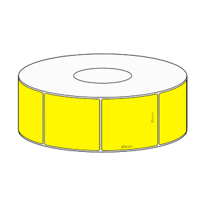 35x40mm Yellow Direct Thermal Permanent Label, 1150 per roll, 38mm core