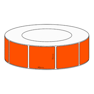 35x40mm Orange Direct Thermal Permanent Label, 3500 per roll, 76mm core