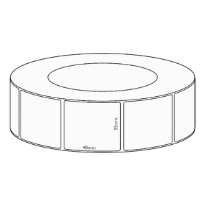 35x40mm Transfer Permanent Label, 3500 per roll, 76mm core