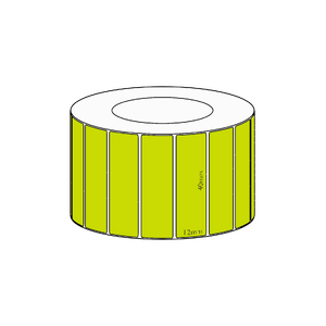 40x12mm Green Direct Thermal Permanent Label, 3350 per roll, 38mm core