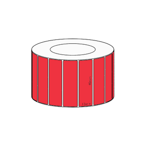 40x12mm Red Direct Thermal Permanent Label, 3350 per roll, 38mm core