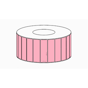 40x12mm Pink Direct Thermal Permanent Label, 10000 per roll, 76mm core