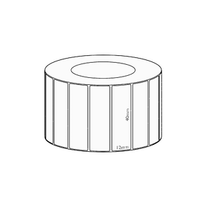 40x12mm Transfer Permanent Label, 3350 per roll, 38mm core