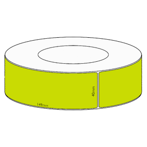 40x149mm Green Direct Thermal Permanent Label, 1000 per roll, 76mm core