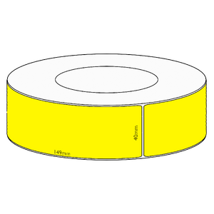 40x149mm Yellow Direct Thermal Permanent Label, 1000 per roll, 76mm core