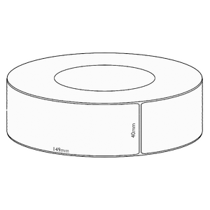 40x149mm Direct Thermal Permanent Label, 1000 per roll, 76mm core