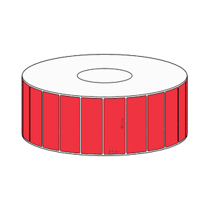 40x15mm Red Direct Thermal Permanent Label, 2800 per roll, 38mm core