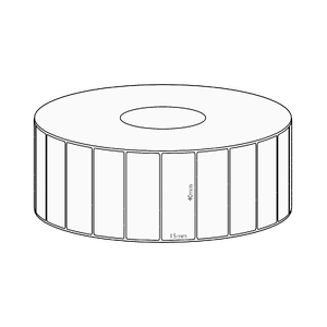 40x15mm Direct Thermal Permanent Label, 2800 per roll, 38mm core