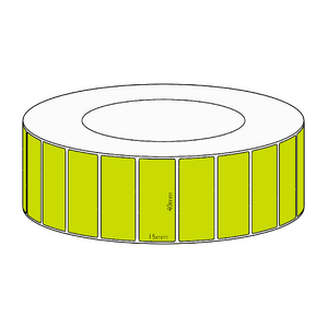 40x15mm Green Direct Thermal Permanent Label, 8350 per roll, 76mm core