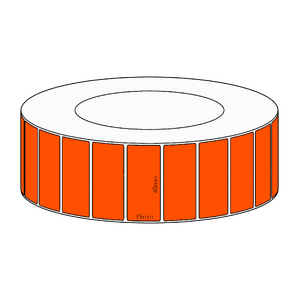 40x15mm Orange Direct Thermal Permanent Label, 8350 per roll, 76mm core