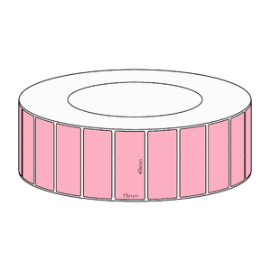 40x15mm Pink Direct Thermal Permanent Label, 8350 per roll, 76mm core