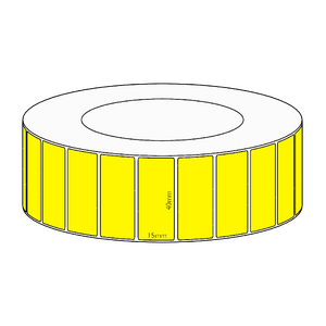 40x15mm Yellow Direct Thermal Permanent Label, 8350 per roll, 76mm core