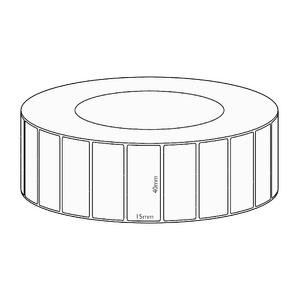 40x15mm Direct Thermal Permanent Label, 8350 per roll, 76mm core