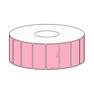 40x20mm Pink Direct Thermal Permanent Label, 2150 per roll, 38mm core
